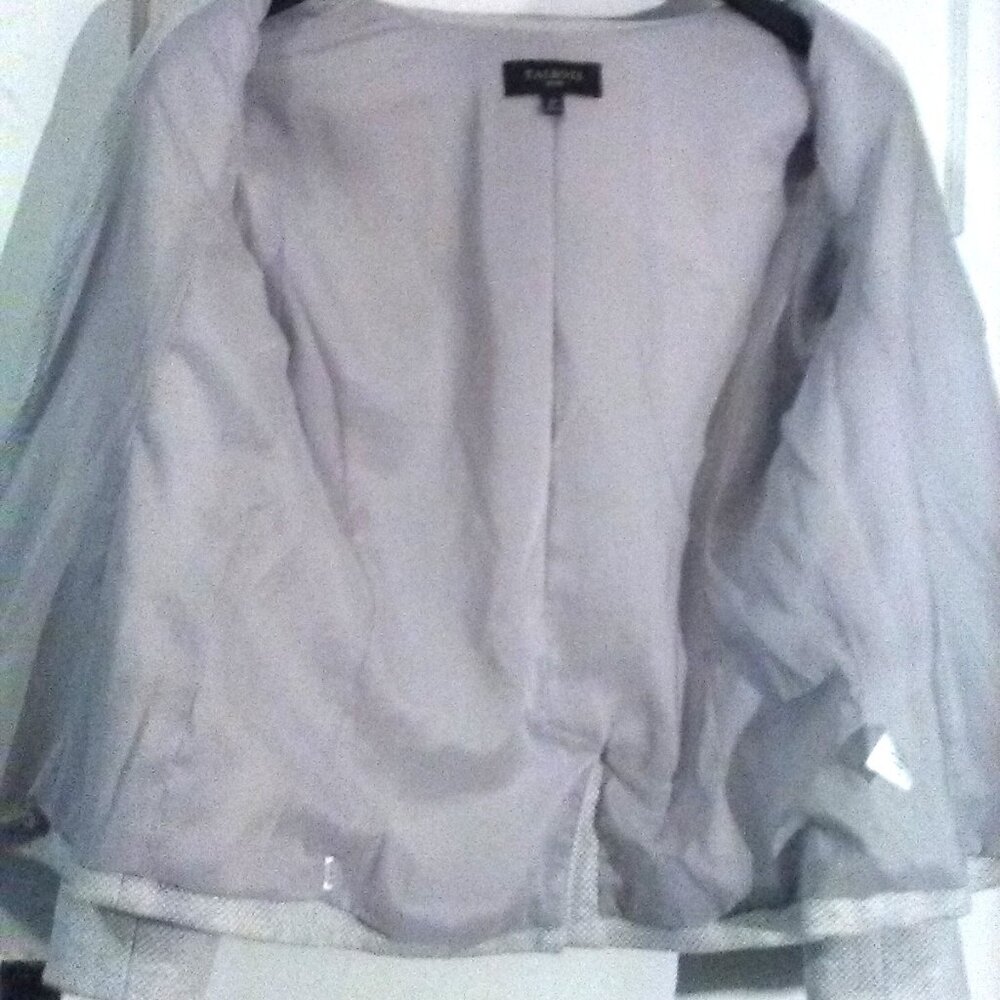 Talbots Petite Light Gray/White Woven Blazer - Picture 7 of 12